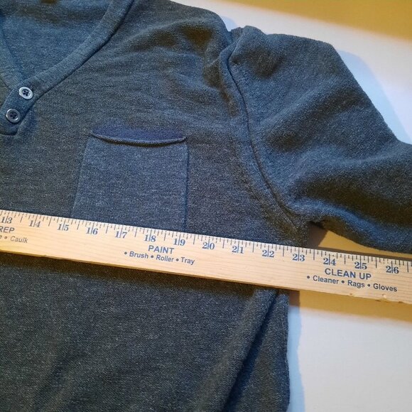 Carbon 2 Cobalt Sweater Mens Size XL Gray Henley Pullover Cotton - Picture 7 of 9